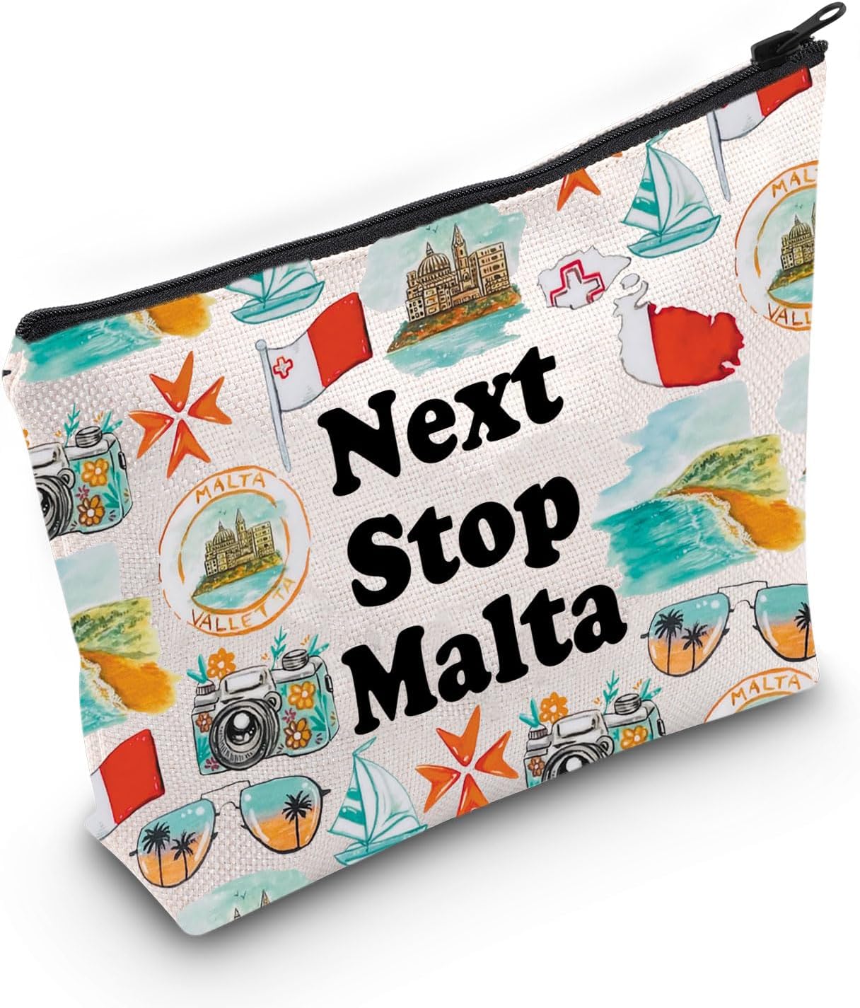 Detalle de JXGZSO Malta Cosmetic Pouch Canvas