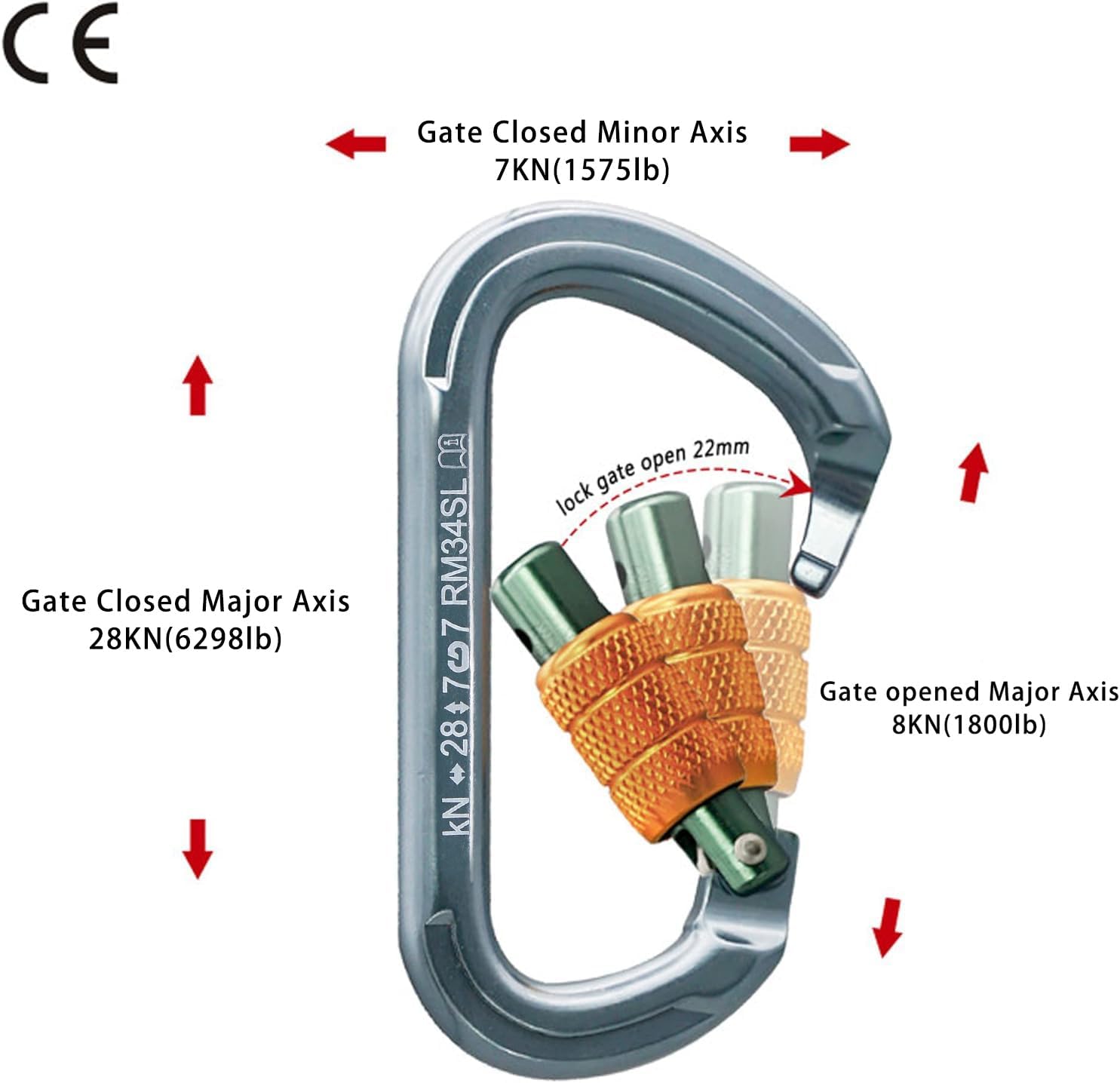 Thumbnail 4 de SOB Moschettone Arrampicata 28KN 2 pezzi