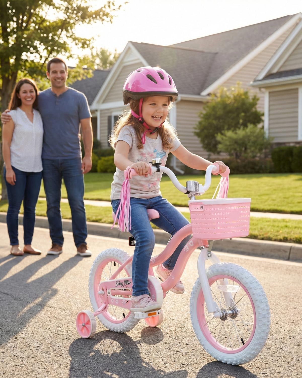 Thumbnail 6 de Bicystar Girls Bike for Kids Ages 2–5, 12/14/16/18 Inch Pink Bicycle with Training Wheels, Basket & Streamers