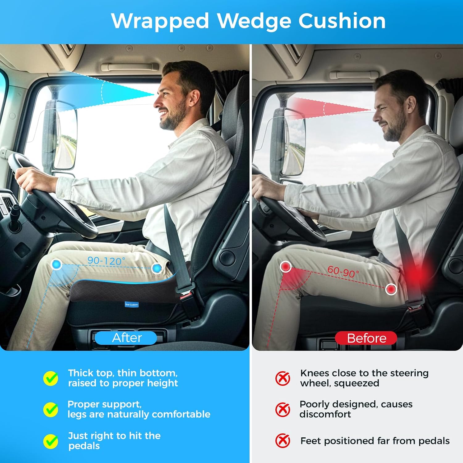 Thumbnail 6 de Niceeday Car Seat Cushion: U‑Shaped Memory Foam Seat Pad for Long Drives