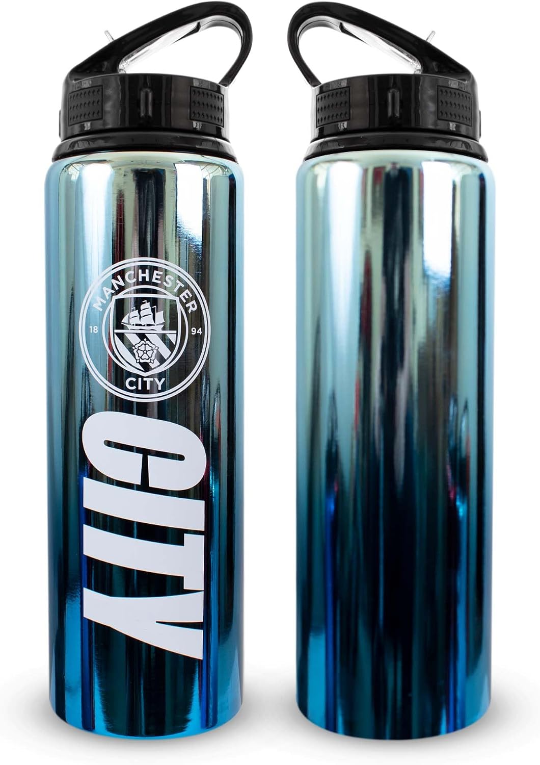 Detalle de Hy-Pro MC09068 Man City aluminiowa butelka UV 750 ml ze składaną słomką