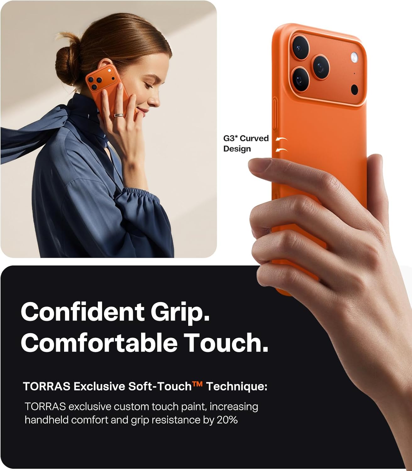 Thumbnail 6 de TORRAS Magnetic Slim-Fit Case for iPhone 17 PRO MAX – Ultra-Thin, MagSafe Ready, Glossy Orange