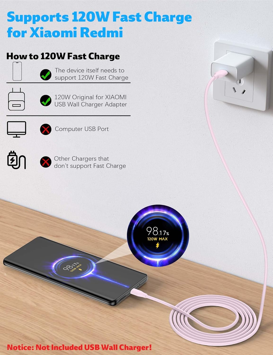 Thumbnail 1 de USB C Cable 2m 6A fast charge