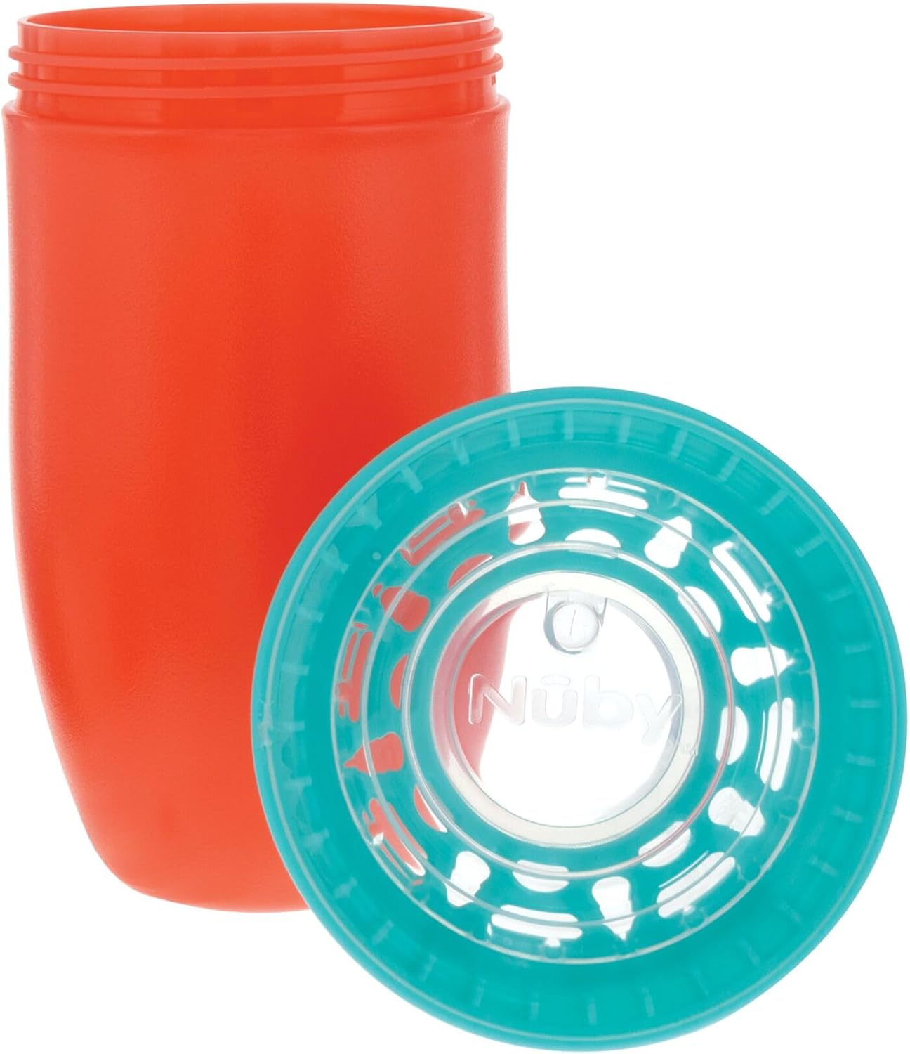 Thumbnail 3 de Nuby All Around Water Bottle - No Spill Sippy Cup (300ml/10oz) | Pack of 2 in Blue/Orange