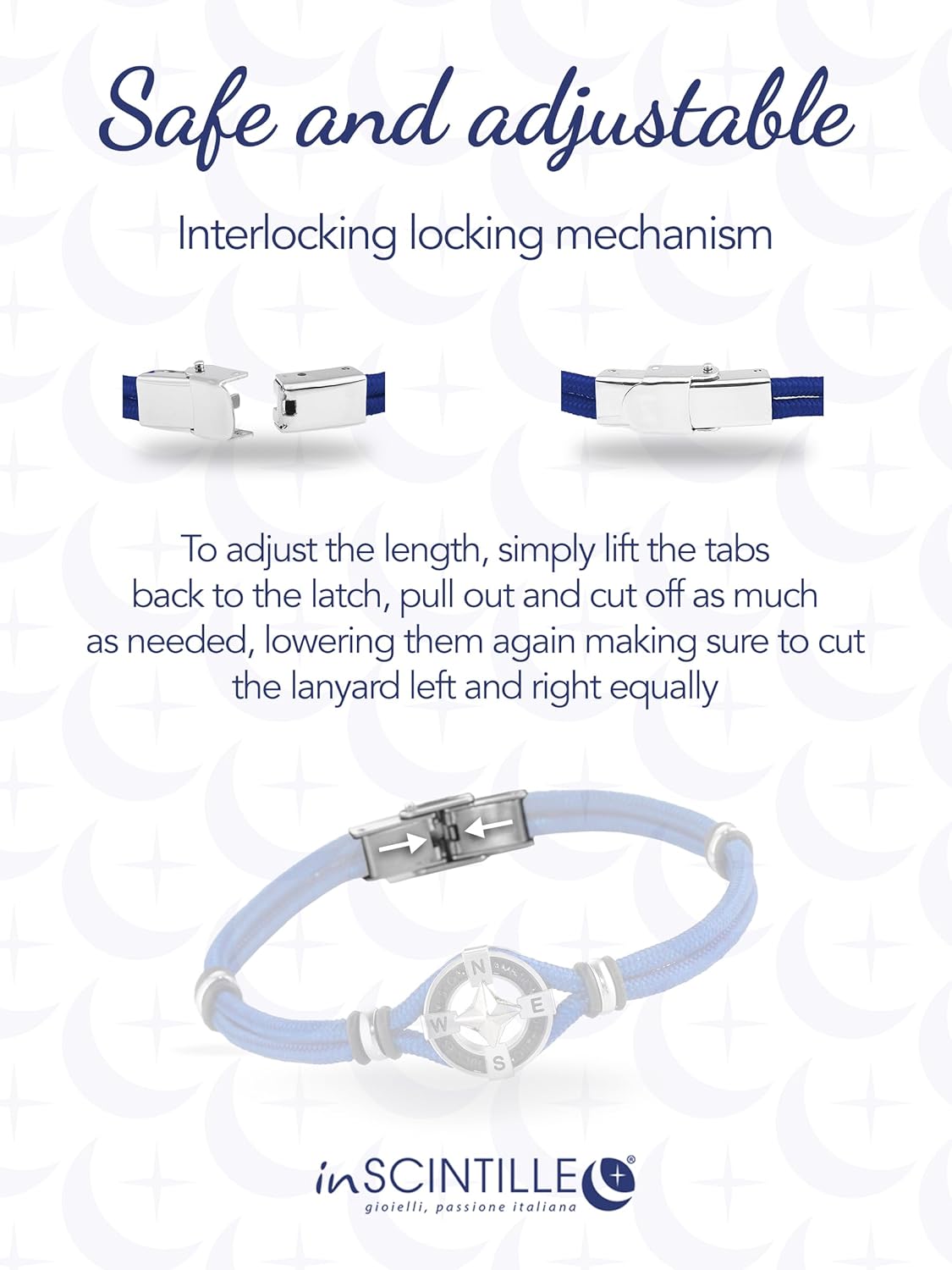 Detalle de inSCINTILLE Bracelet Homme en Acier Inoxydable avec Ancre – Longueur Ajustable et Boîte Cadeau Incluse