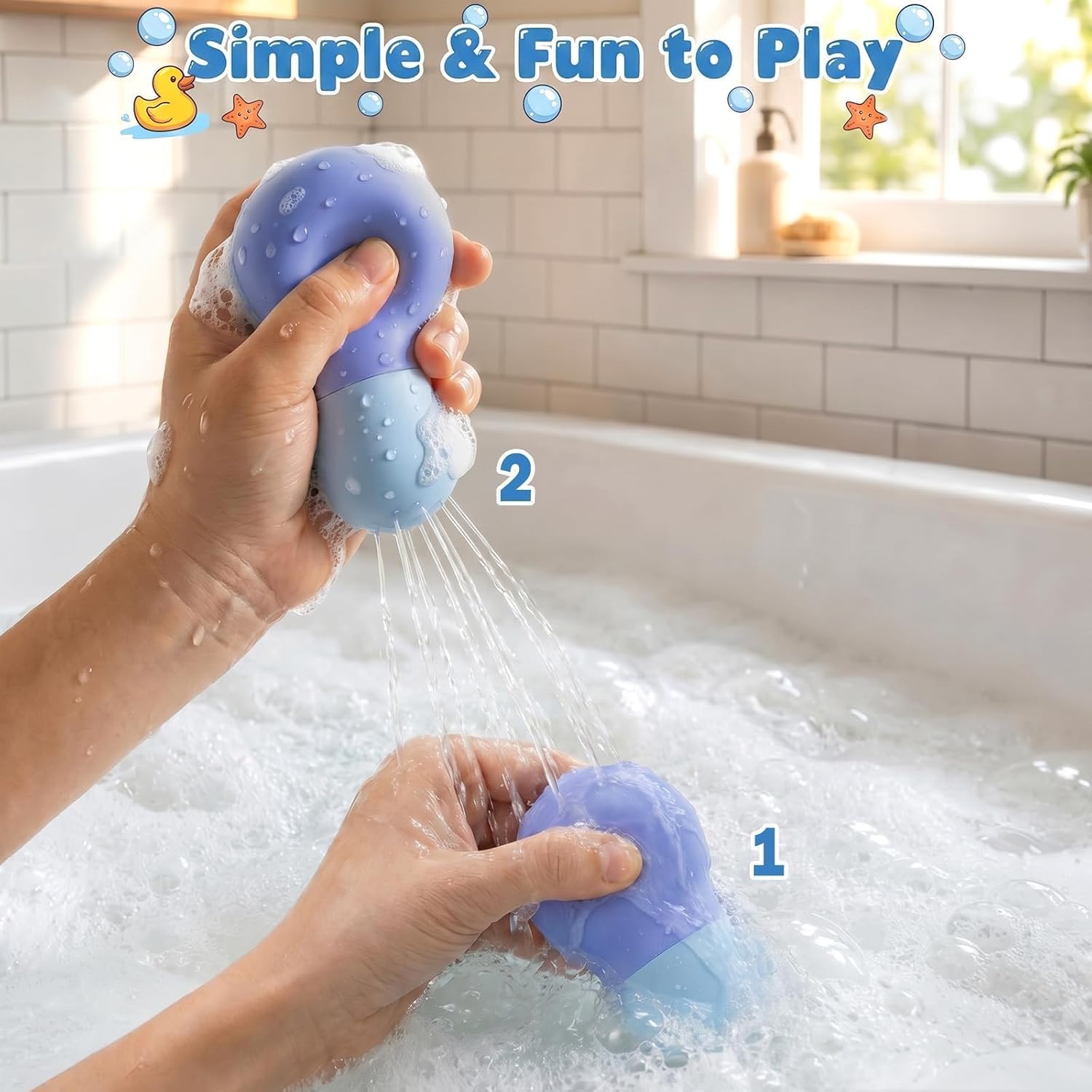 Thumbnail 3 de Sizobi Baby Bath Toys: Sensory Squeeze & Spray Water Play for Toddlers (Ages 1–3)