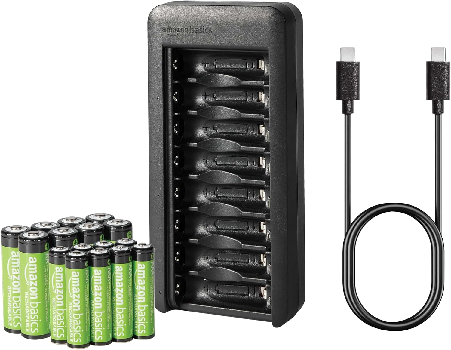 Thumbnail 6 de Amazon Basics Chargeur de piles NiMH à 4 emplacements – prise européenne, noir