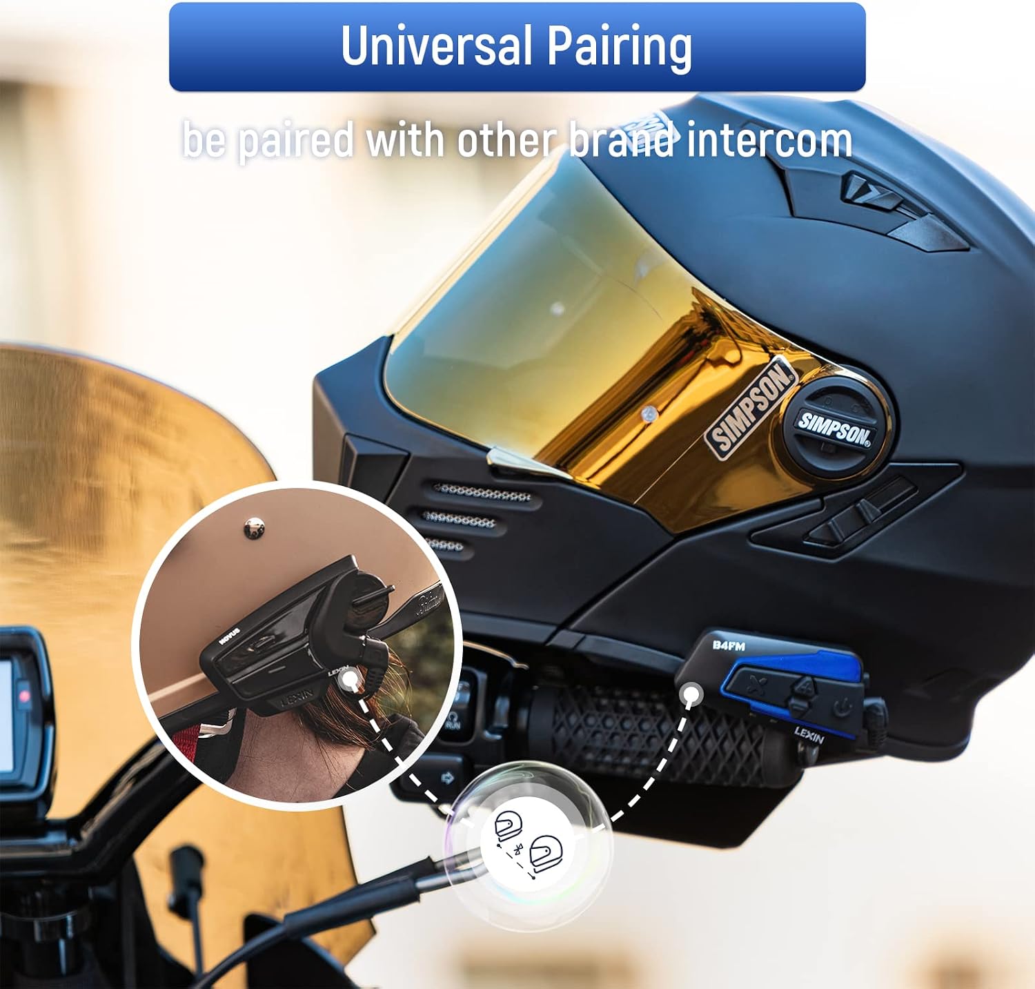 Thumbnail 6 de LEXIN B4FM Motorcycle Bluetooth Intercom (10-rider group system) with Music Sharing & IP67