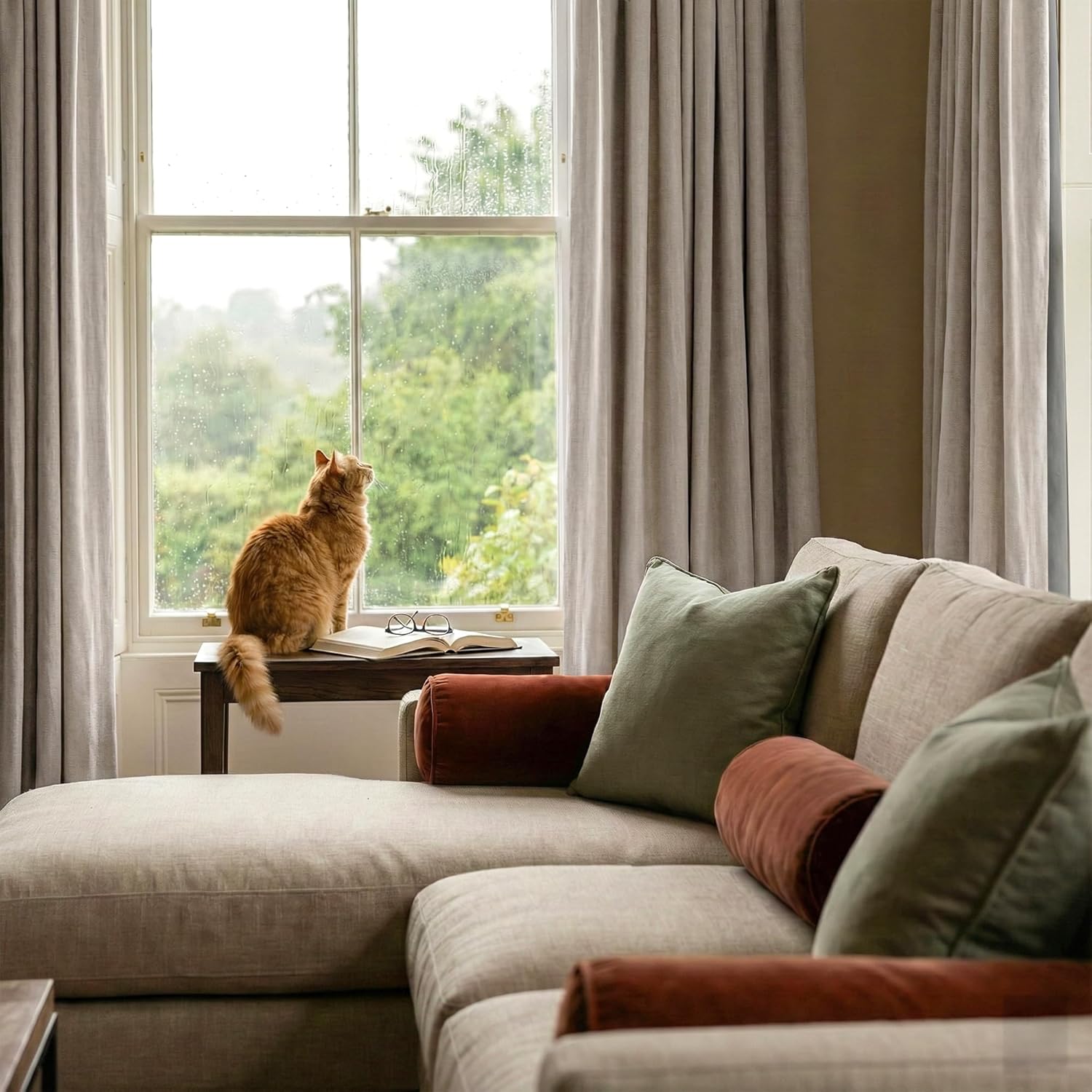Detalle 1 de RYB HOME Blackout Curtains, 84 Inches Long
