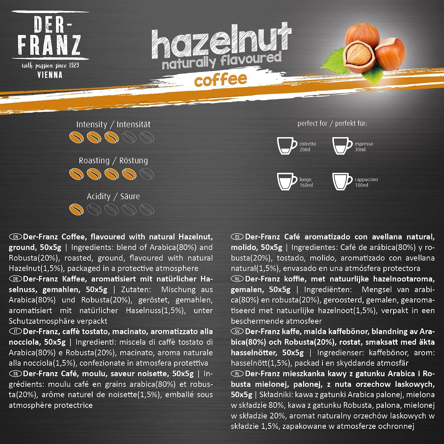 Thumbnail 2 de Der-Franz caffè Pack: chicchi interi aromatizzati 5x500 g