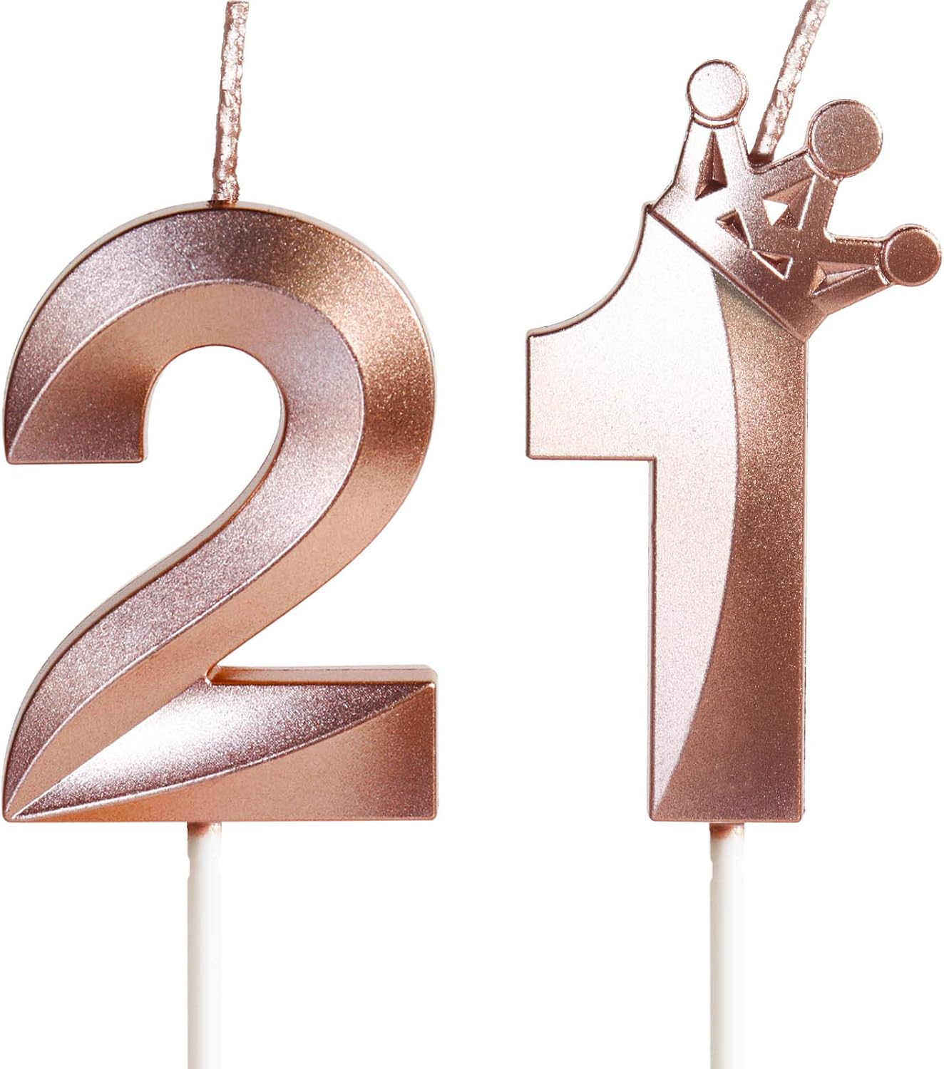 Geburtstagskerze 21 Zahlenkerze 5 cm Roségold