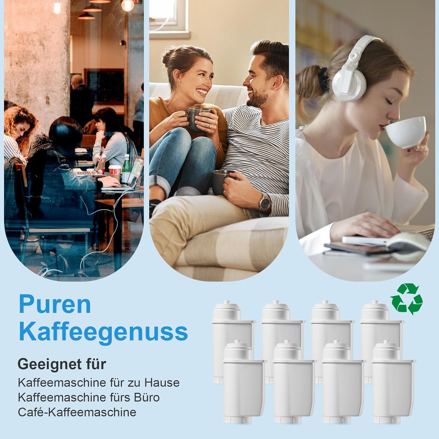 Thumbnail 5 de Mutital 8er-Pack Wasserfilter Ersatz für Siemens EQ / EQ3-EQ9 sowie kompatibel mit Bosch TCZ7003 & TCZ7033