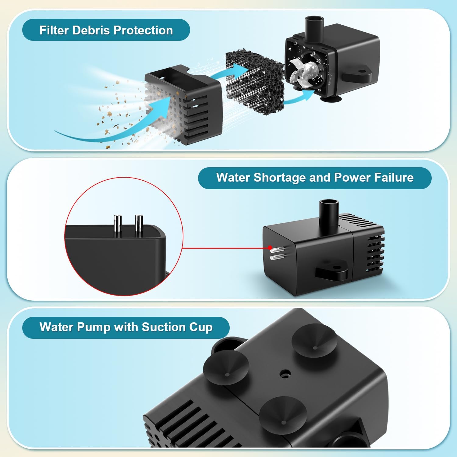 Thumbnail 5 de SZMP 2 in 1 Detachable Floating Solar Fountain Kit (3.5W) – DIY water pump for bird bath and garden features