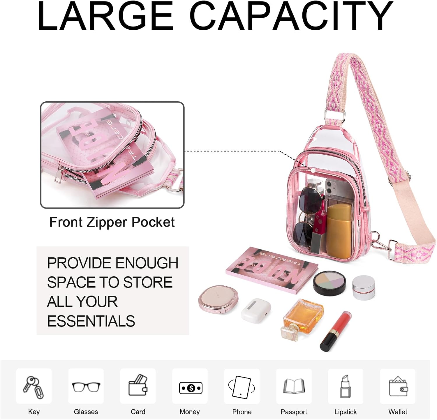 Detalle 2 de CLUCI Clear Crossbody Bag, TPU