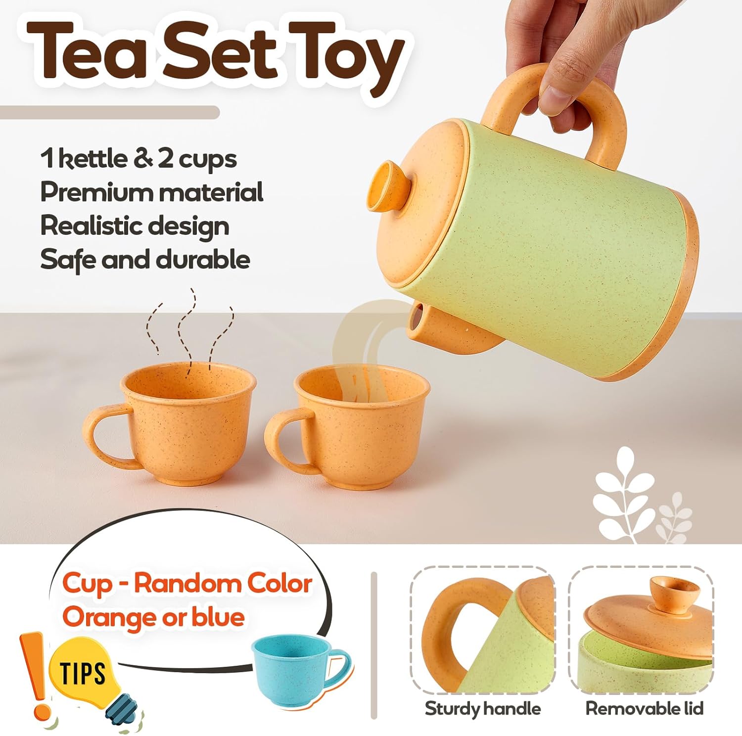 Detalle de HYAKIDS Toy Pots and Pans Set – Durable Plastic Kitchen Playset for 3+ Kids