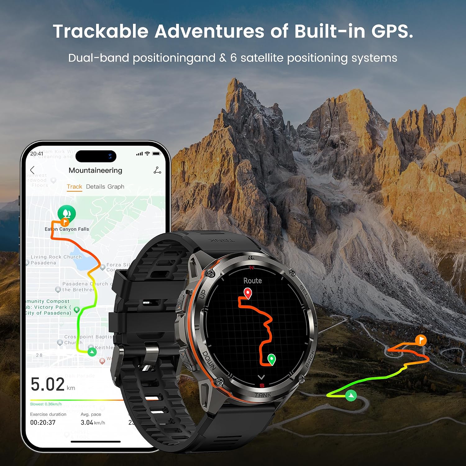 Detalle de AMAZTIM T3 Ultra GPS smartwatch, 6 satellites