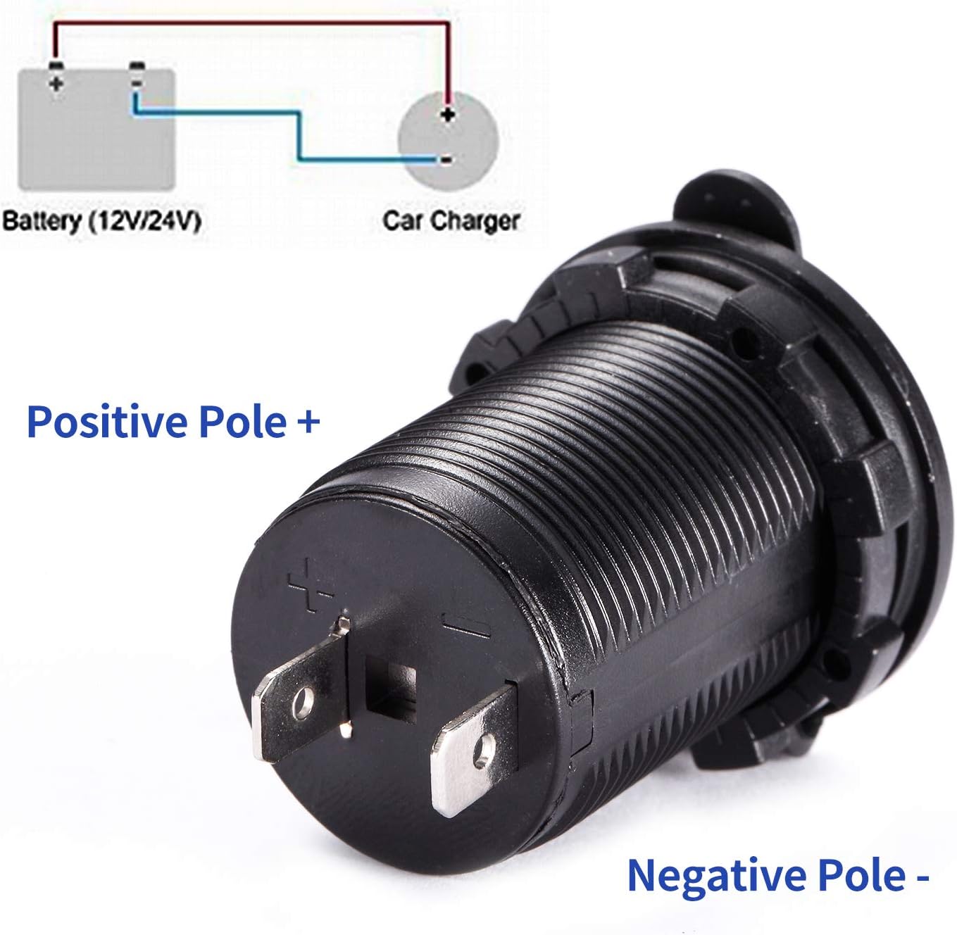 Thumbnail 3 de Yizerel 3 Pack 12V/24V Waterproof Cigarette Lighter Socket Plugs (IP66) for Cars, Motorbikes, Boats & More