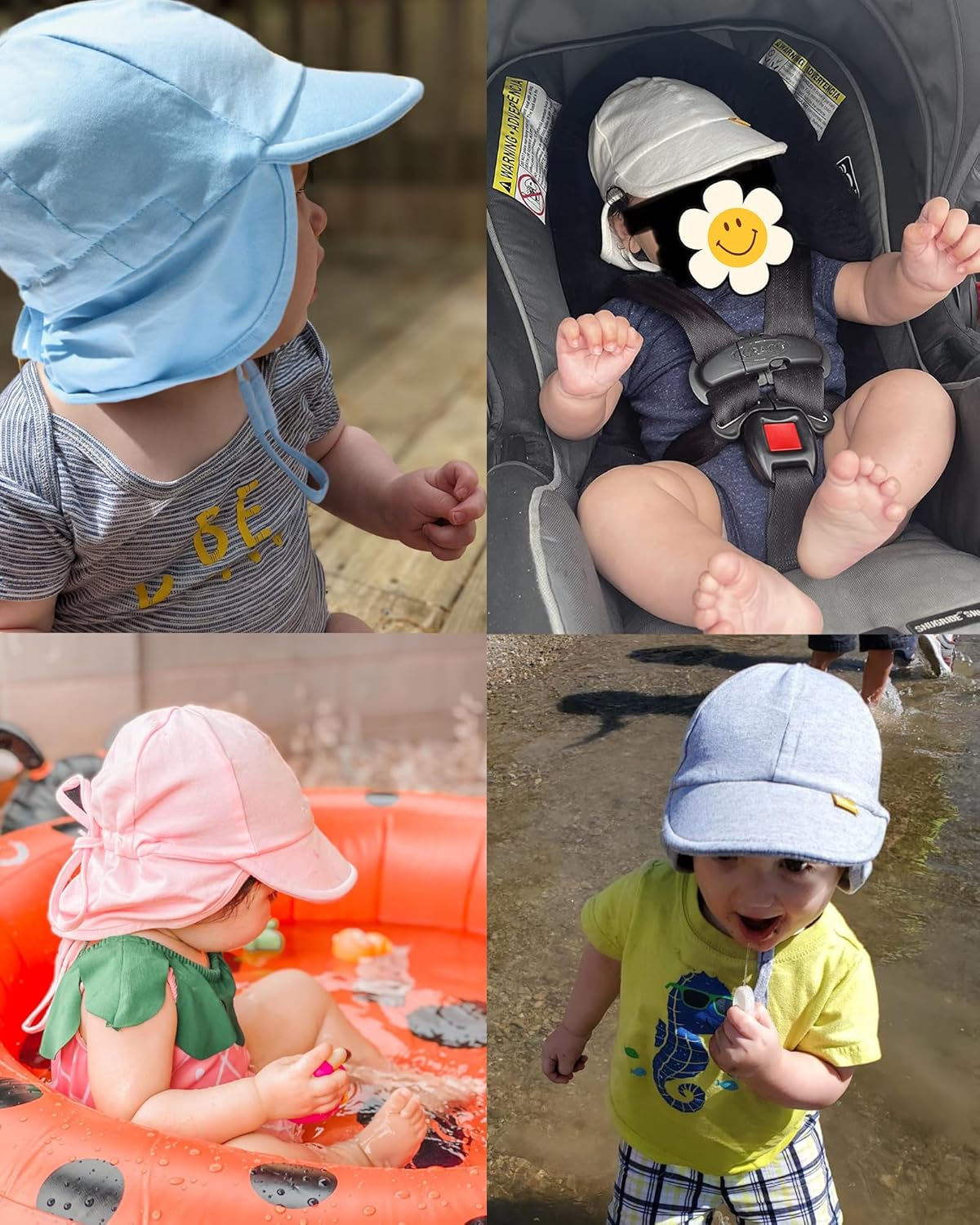 Thumbnail 5 de FURTALK Cotton Baby Toddler Sun Hat with UPF 50+ UV Protection (UPF 50+), Adjustable Chin Strap & Neck Flap