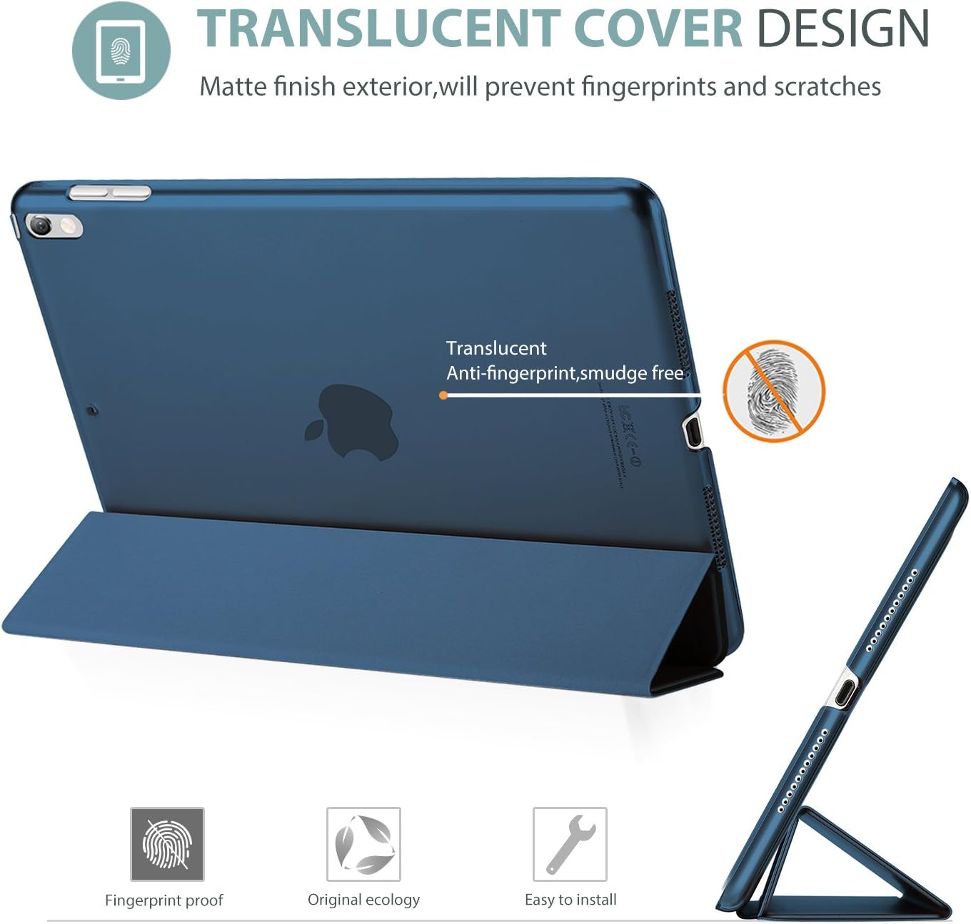 Detalle de ProCase Hülle für 10,5 Zoll iPad Air 3 / iPad Pro 2017 – Navy, Ultra Dünn, transluzente Rückseite
