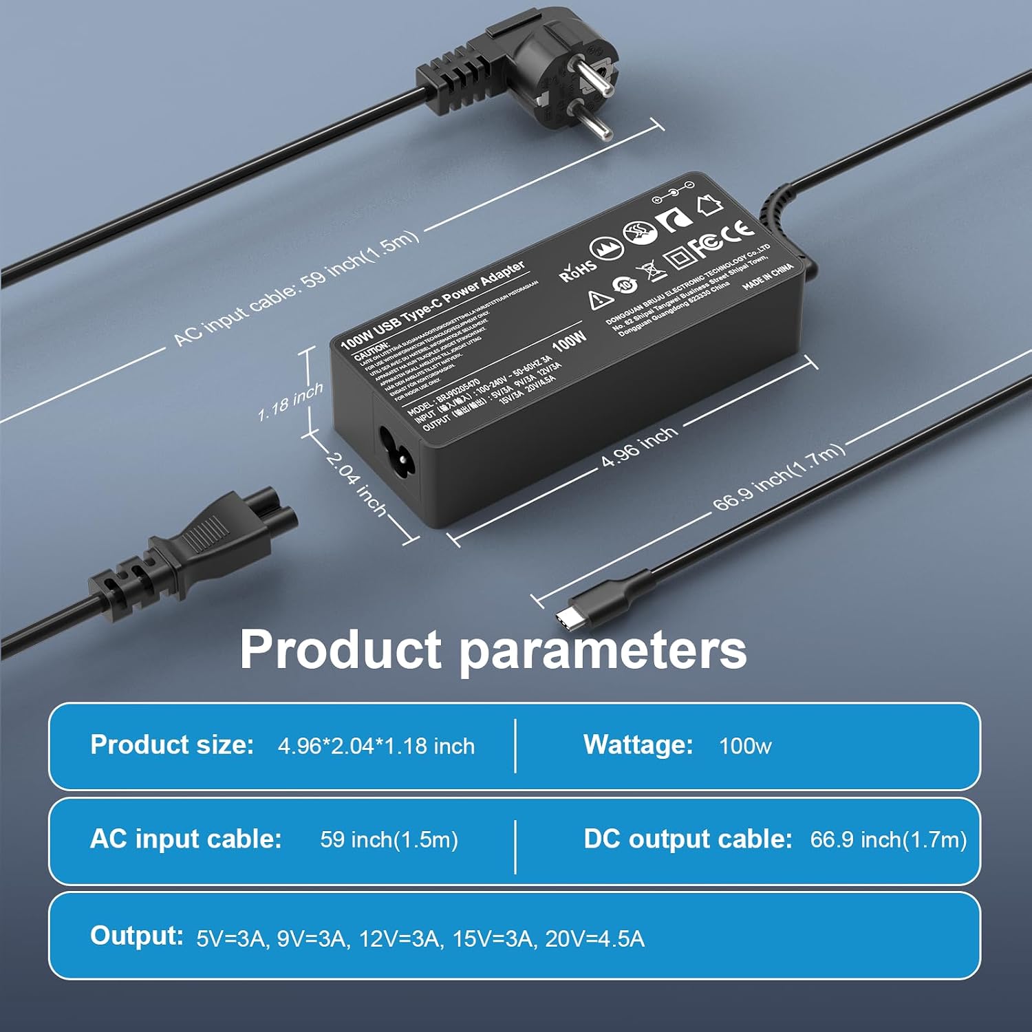Detalle de shefor 100W USB‑C Ladegerät für Laptop