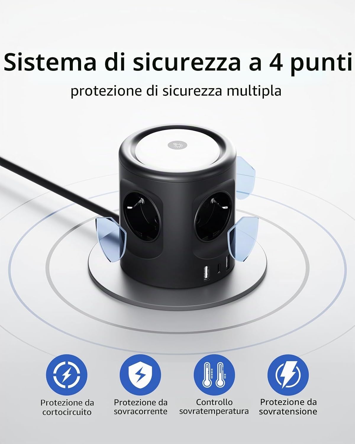Thumbnail 5 de 3M Ciabatta Multipresa con Luce 4 prese, USB-C e USB-A, Illuminazione a 3 modalità