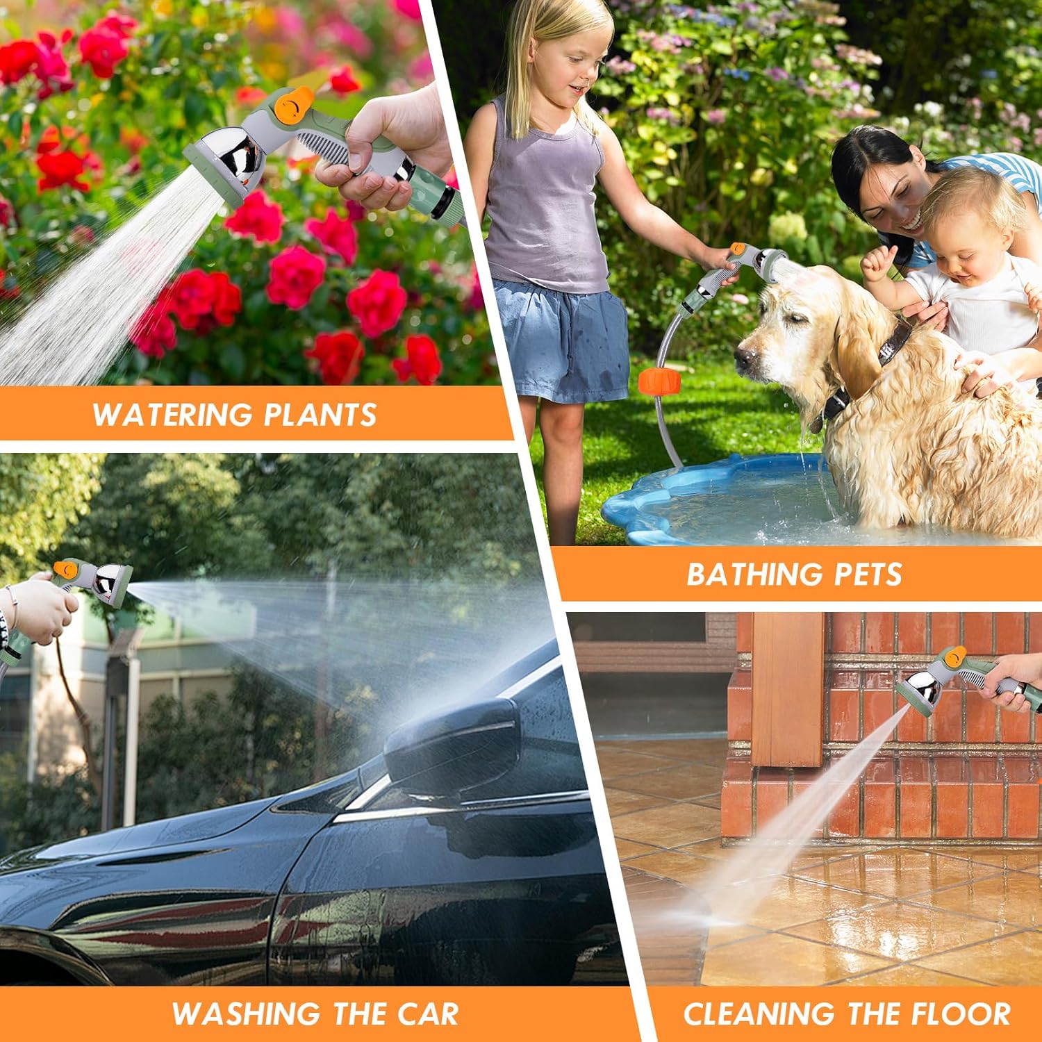 Thumbnail 6 de Bietor Retractable Garden Hose Reel 38m + 2m (Wall Mounted) with Auto Rewind, Auto Lock and 10-Mode Nozzle