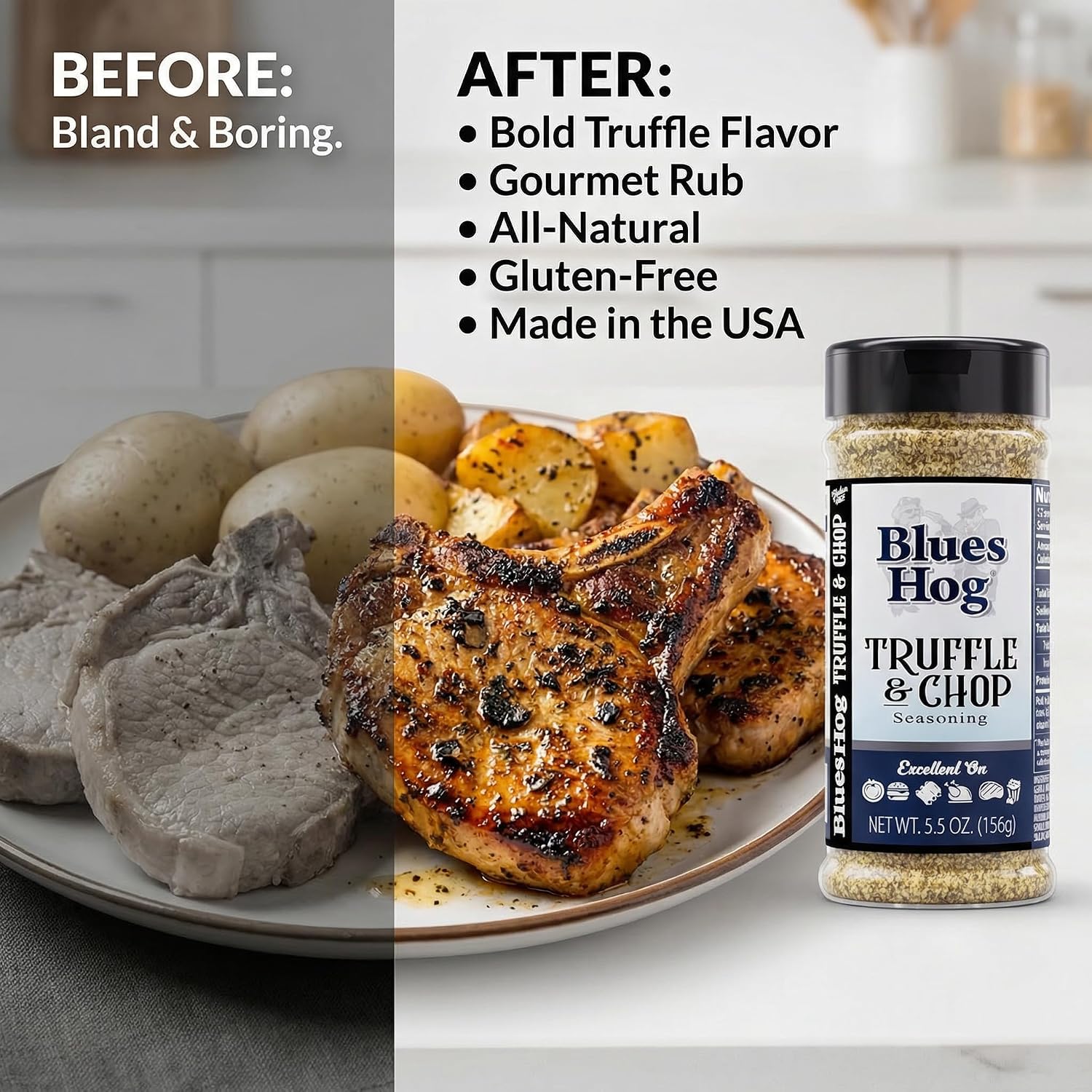 Detalle 2 de Blues Hog Truffle & Chop Seasoning, 2-Pack, 5.5 oz Shaker Bottles