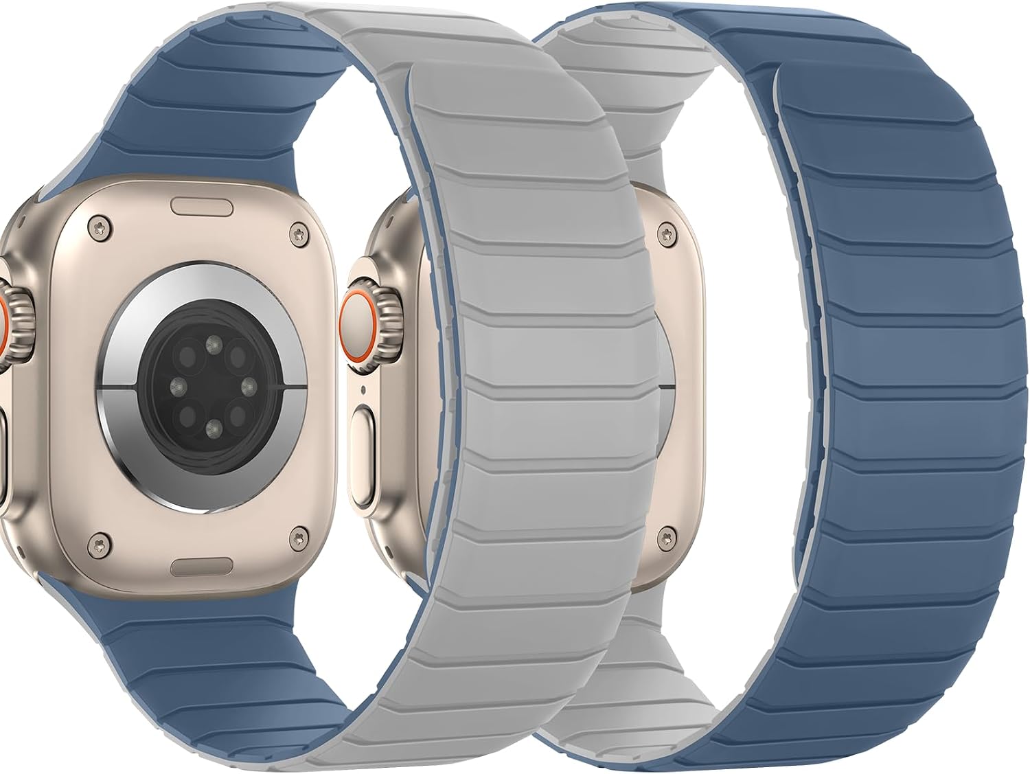 Detalle de Sixmoat Double Sided Reversible Strap for Apple Watch 38–42mm (Series 11/10 and more) – Misty Grey-Blue