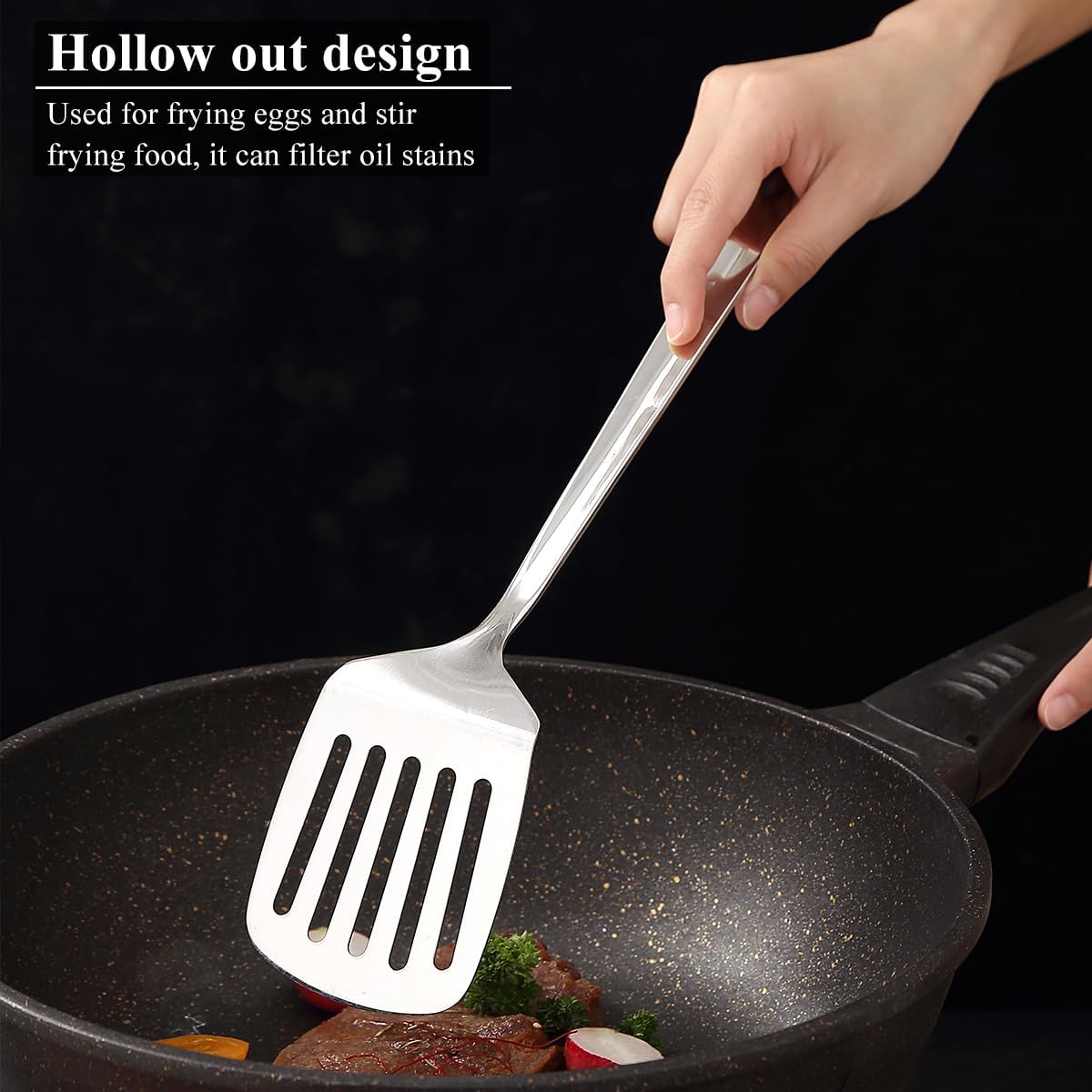 Thumbnail 4 de HOMQUEN stainless steel kitchenware set (4-piece utensils) for everyday cooking and easy cleaning