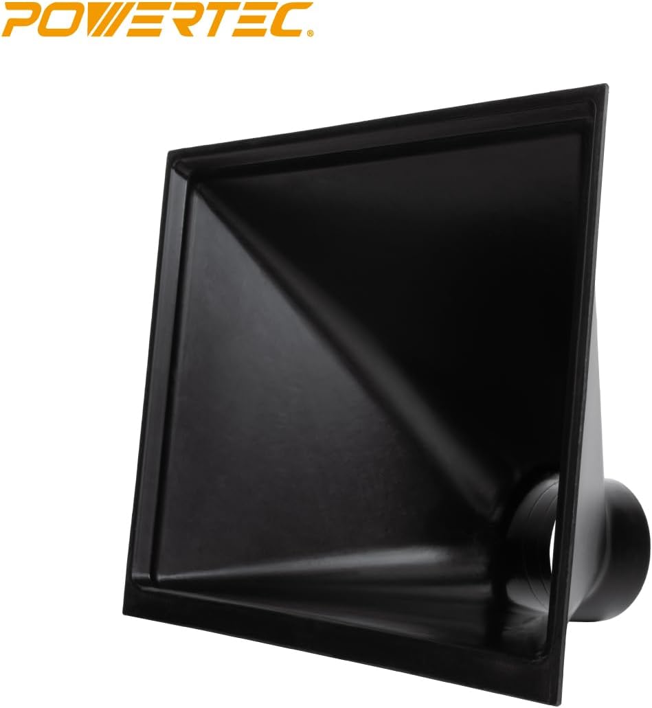 Detalle de POWERTEC 70122 集じん用ビッグダストフード、100mm径ホース対応のABS製アダプター