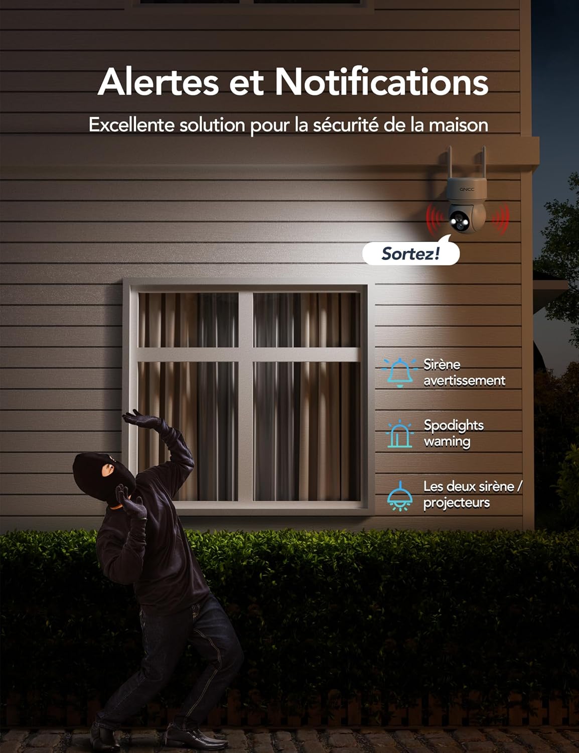 Thumbnail 4 de GNCC Caméra solaire extérieure 360°