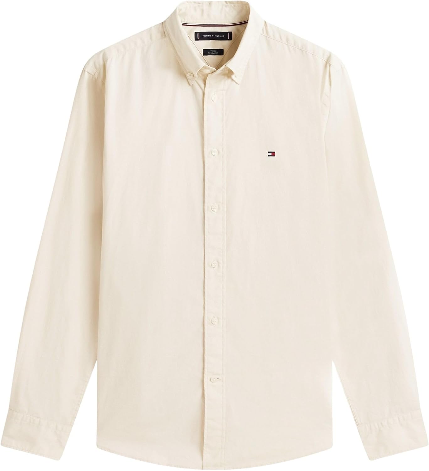 Detalle de Tommy Hilfiger Herren Hemd „Flex Poplin Solid“ Regular Fit