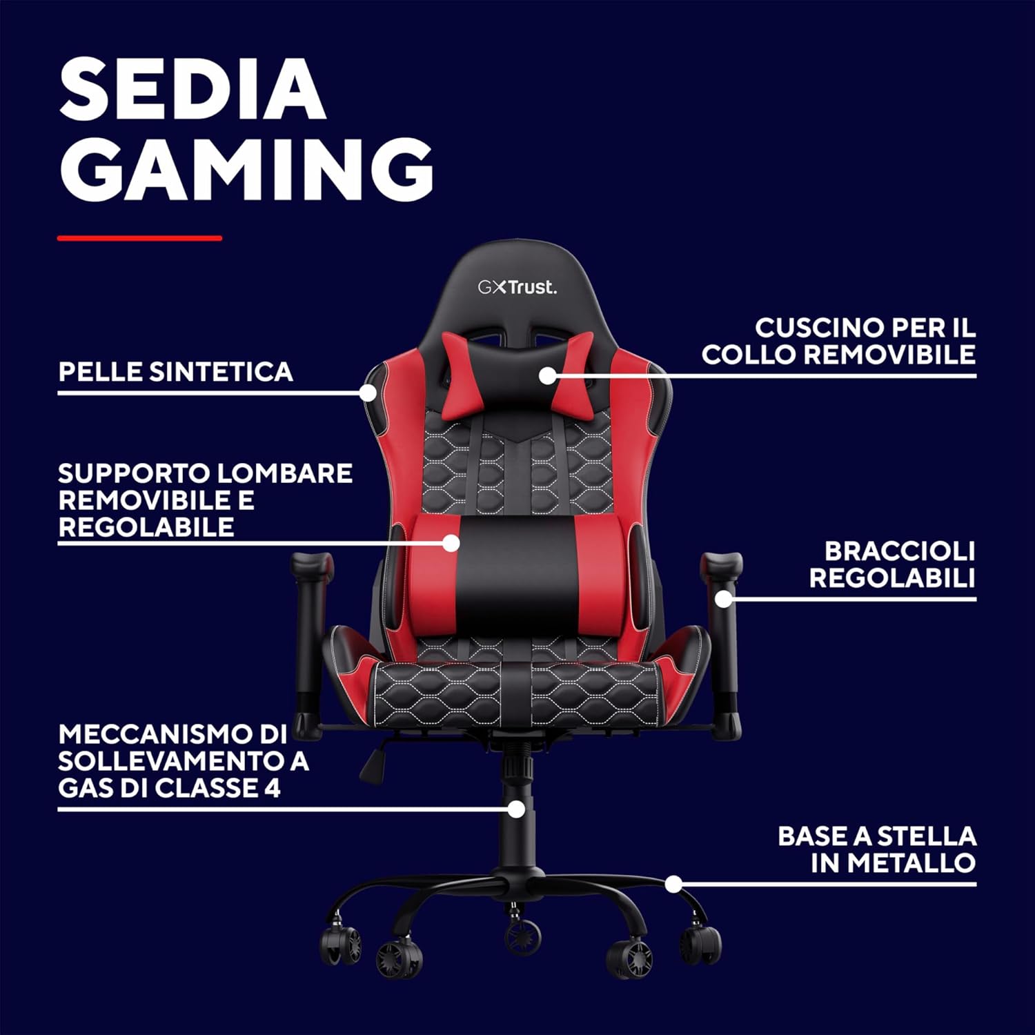 Thumbnail 3 de Trust GXT 708R Resto sedia gaming 150kg 💺