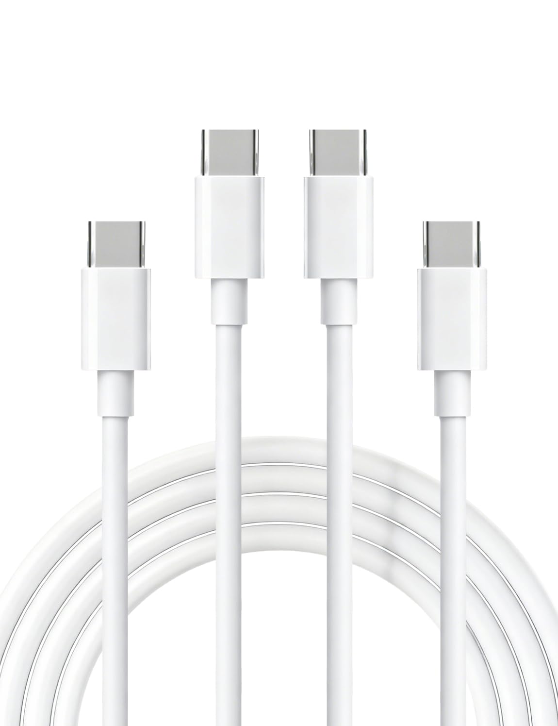 Detalle de MAS CARNEY USB-C-naar-USB-C-kabelset, 1 m + 2 m, 60 W, wit