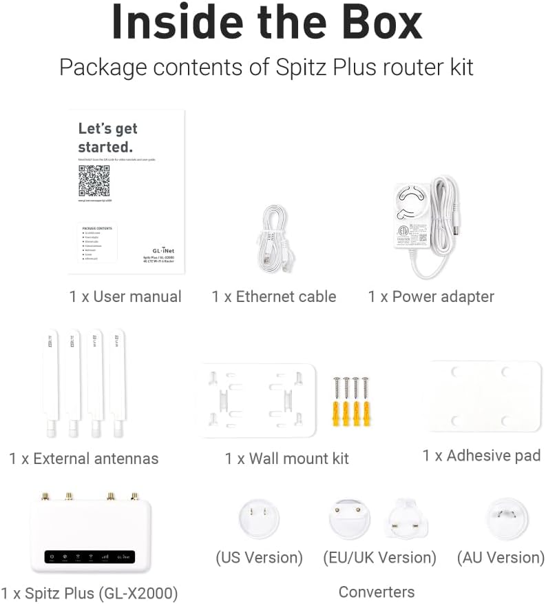Thumbnail 7 de GL-X2000 Spitz Plus 🚀 Router 4G LTE, WiFi 6, Doble SIM, Antenas desmontables