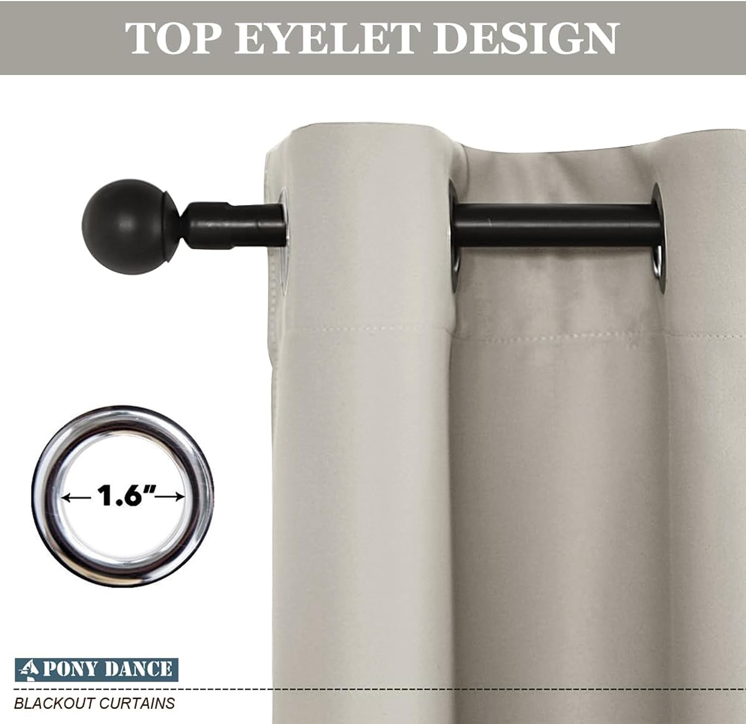 Thumbnail 5 de PONY DANCE Natural Thermal Insulated Curtains 37x54