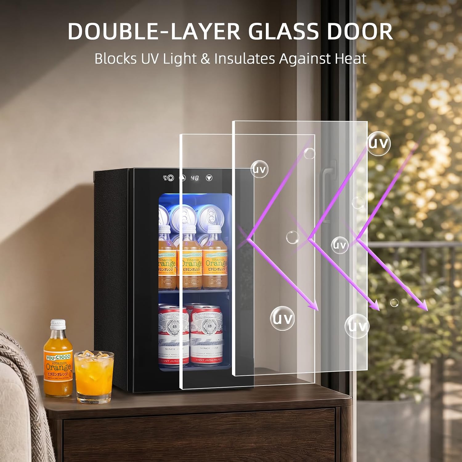 Detalle de Antarctic Star JC-10UEX-F 10L Beverage Mini Fridge with Digital Temperature Control