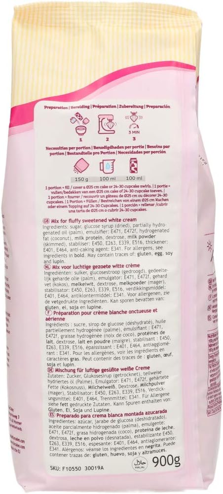 Thumbnail 1 de FunCakes Preparado Crema Blanca Encantada 🍰 900 g, Ligera y Esponjosa