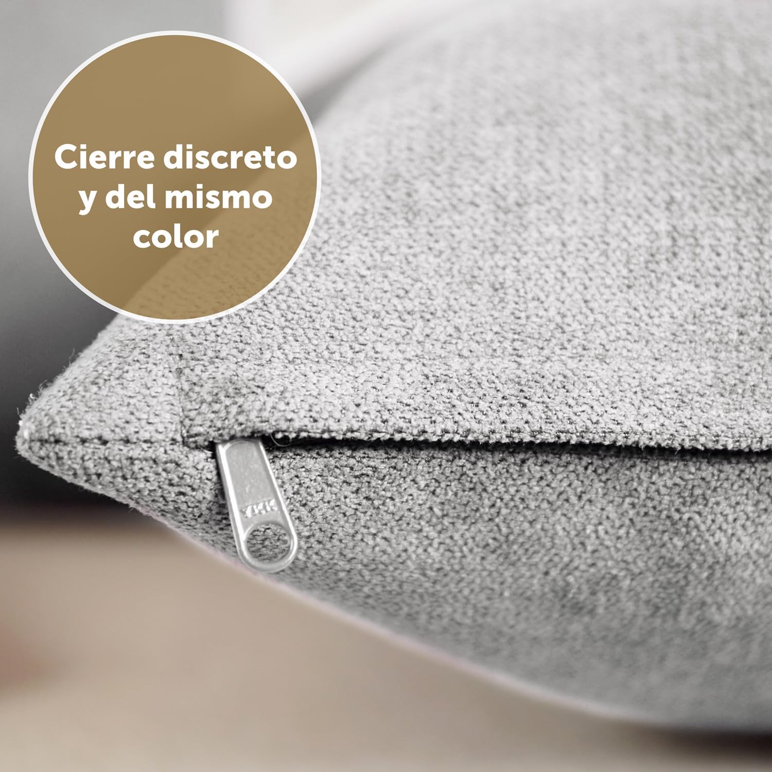 Detalle 1 de Blumtal Juego de 2 Fundas de Cojín Chenilla - Gris 🛋