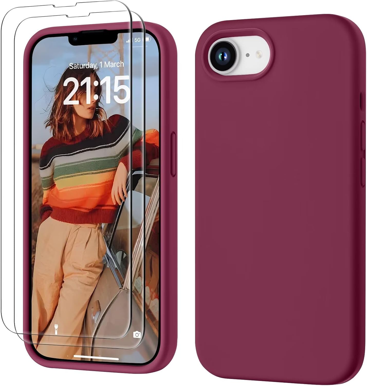 Detalle de GOODVISH 3 en 1 Coque iPhone 16e 6,1" Vin Rouge