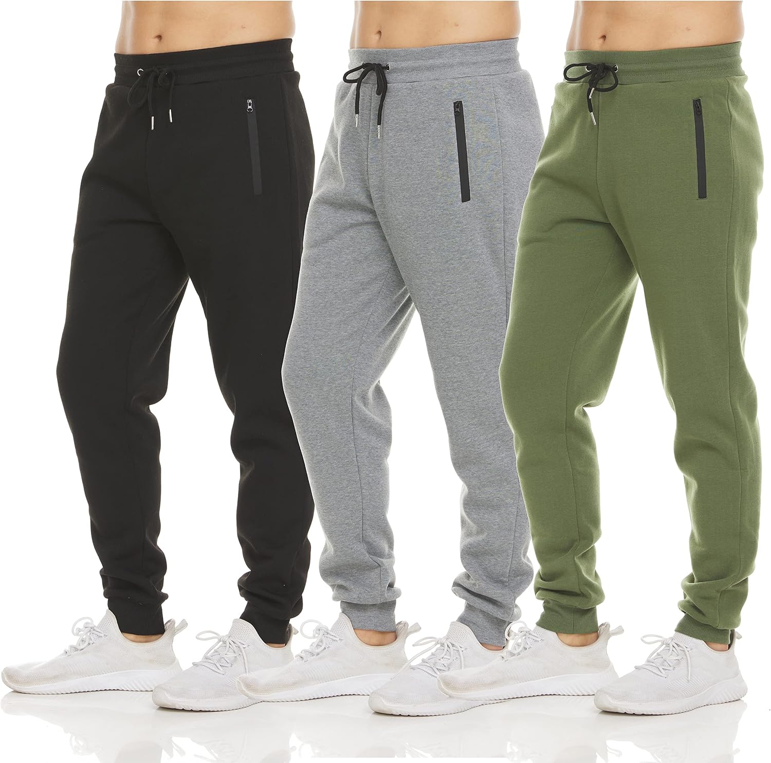 Detalle de Pure Champ Mens Sweatpants 3 Pack Fleece - Zipper Pocket Joggers for Men