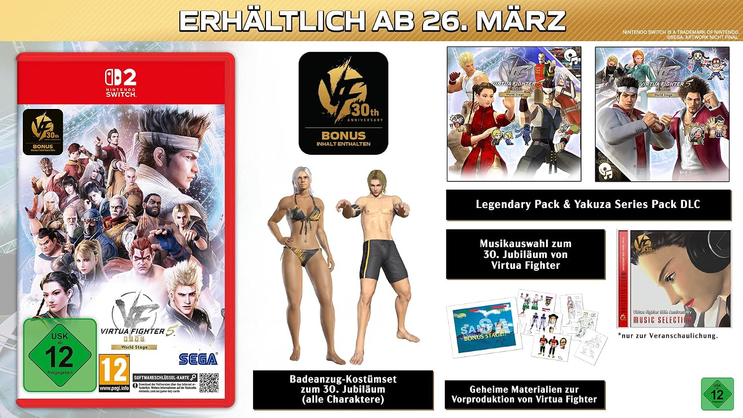 Detalle de Virtua Fighter 5 R.E.V.O. World Stage 30th Anniversary Edition (Switch 2) – umfassende Fassung mit exklusiven Inhalten