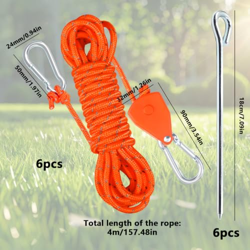 Thumbnail 1 de LEIMEND Abspannseile mit Seilspanner Set 6Stk Zeltschnur 6Stk Zeltheringe – robustes Camping- und Outdoor-System