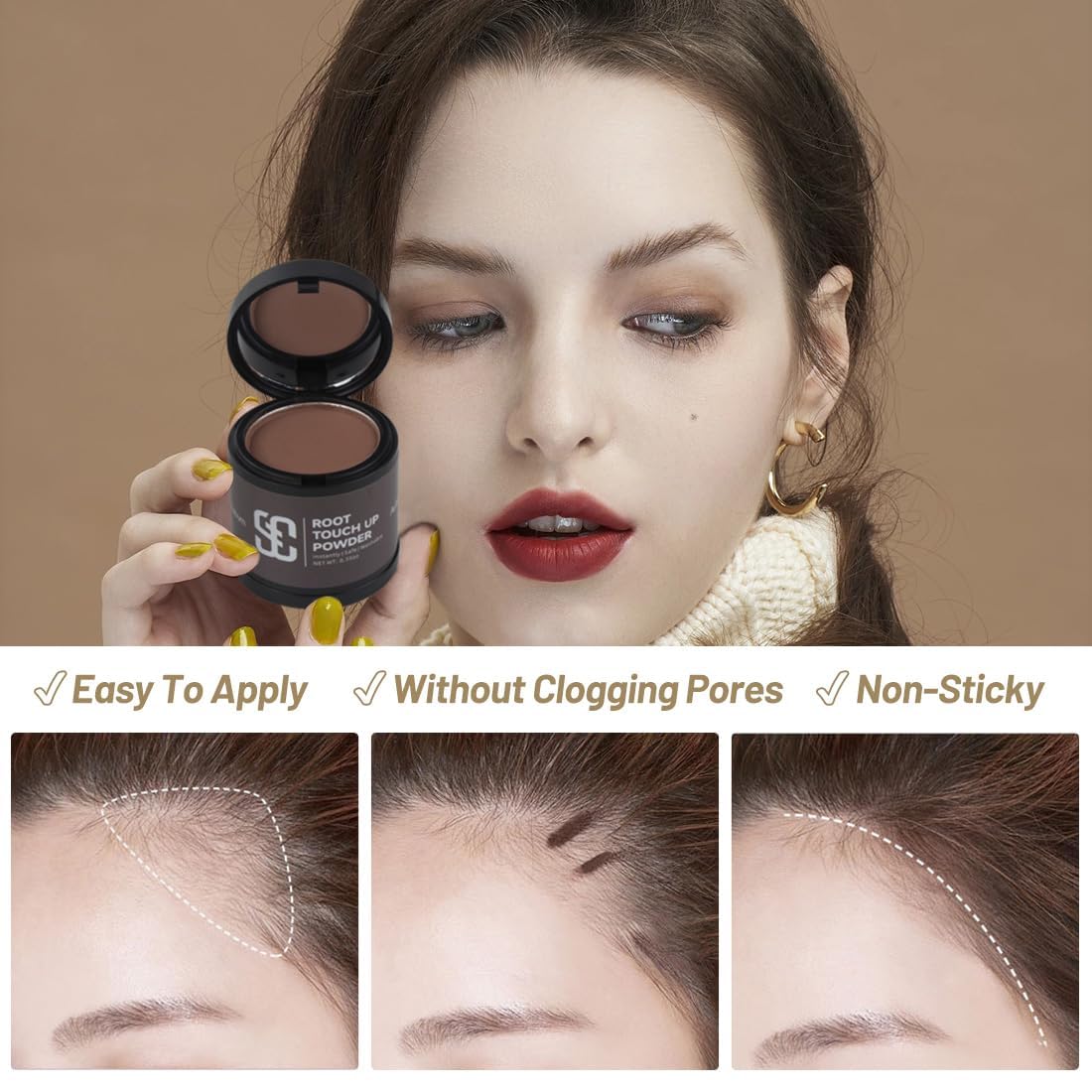 Detalle 2 de SOVONCARE Instantly Hairline Powder for Gray Roots and Thinning Hair Touch-Ups