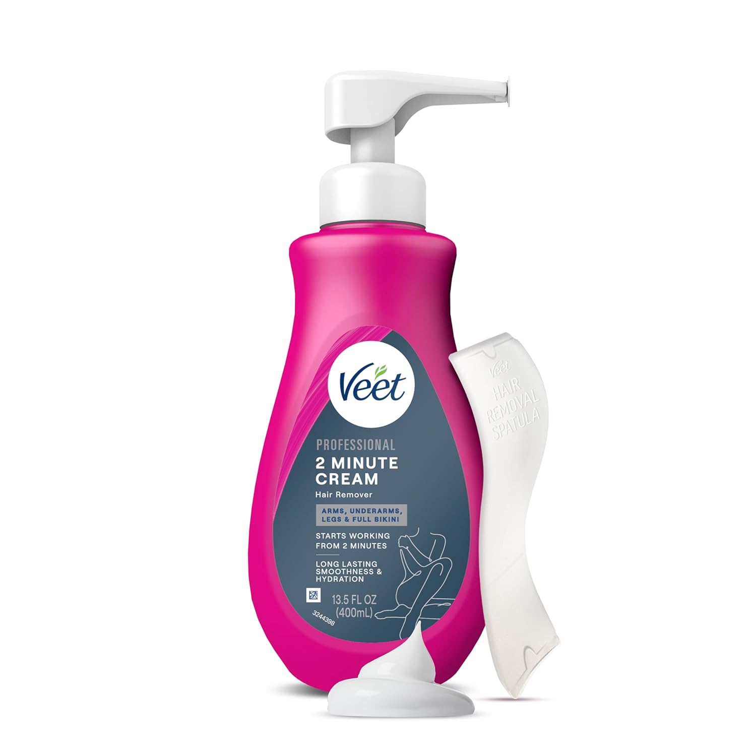 VEET Professional 2 Minute Cream for All Skin Types with Shea Butter — 13.5 FL OZ with Spatula
