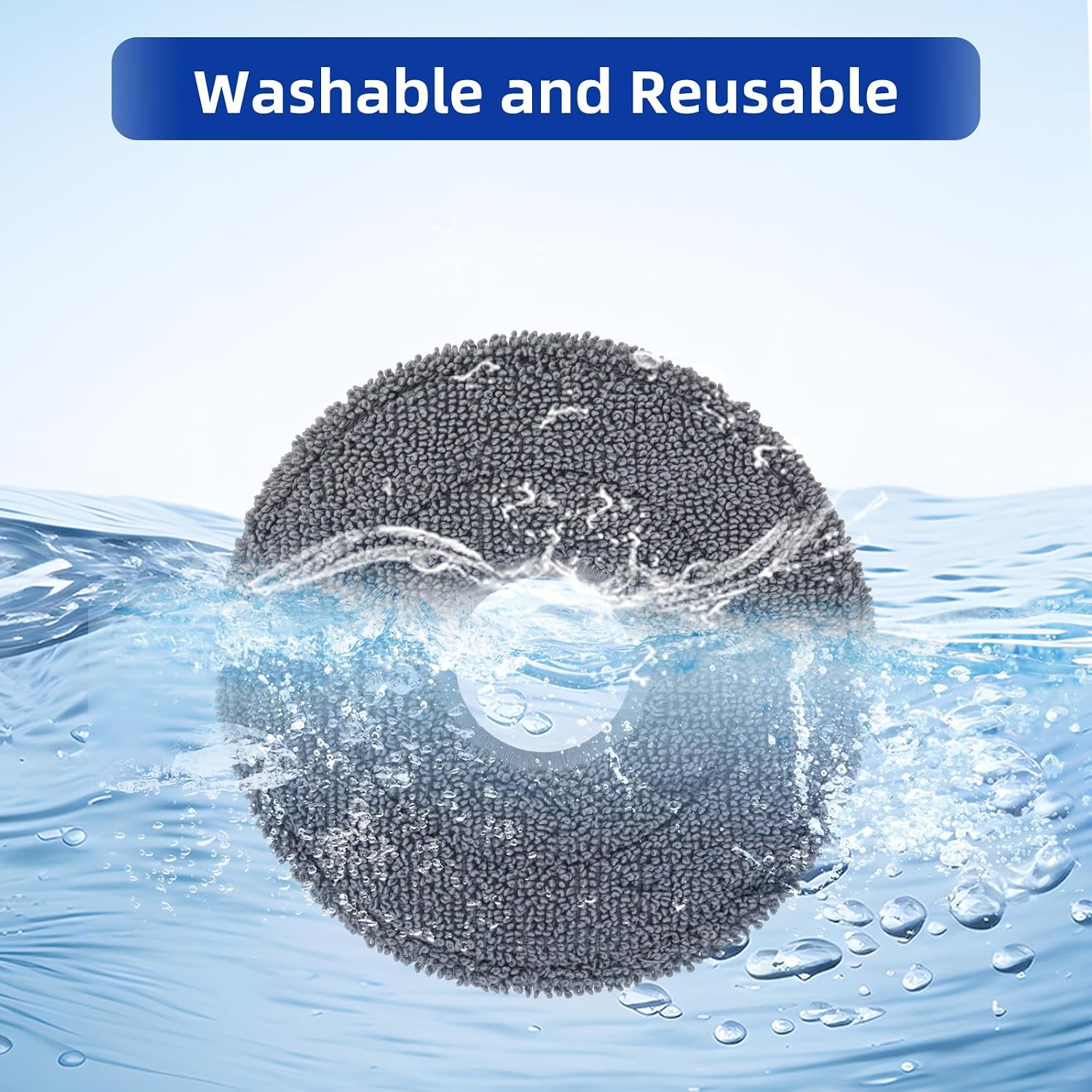 Detalle 2 de VIEWALL 10R-MCP-8P Washable Microfiber Mop Pads, 8-Pack for Roborock