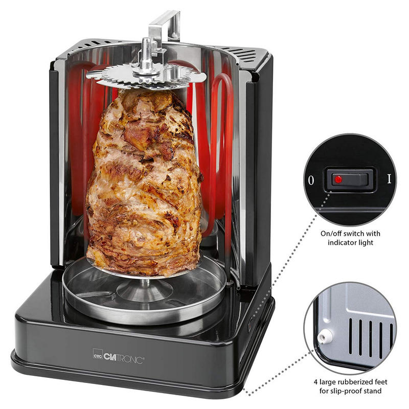 Detalle 2 de Clatronic DVG 3686 asador vertical para kebab (1400 W)