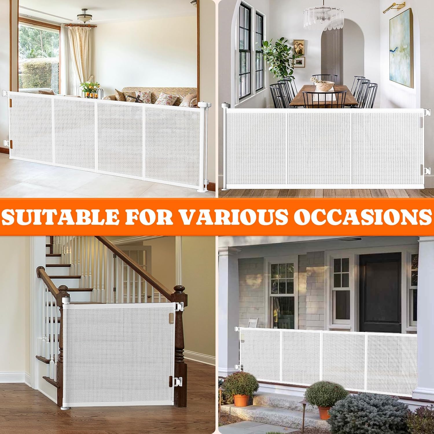 Thumbnail 6 de Pawtners SH20.006B02 Retractable Baby Gate, 120-Inch Wide, 41-Inch Tall, White