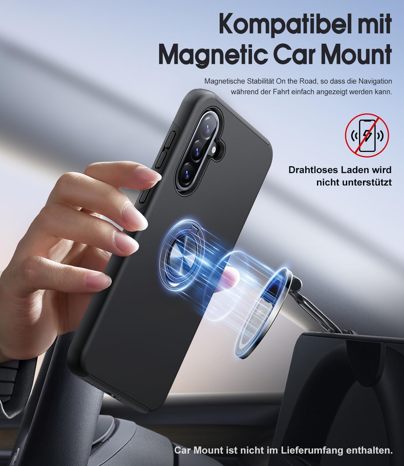 Detalle 2 de AOUIA Galaxy A56 5G Hülle mit 360° Ring