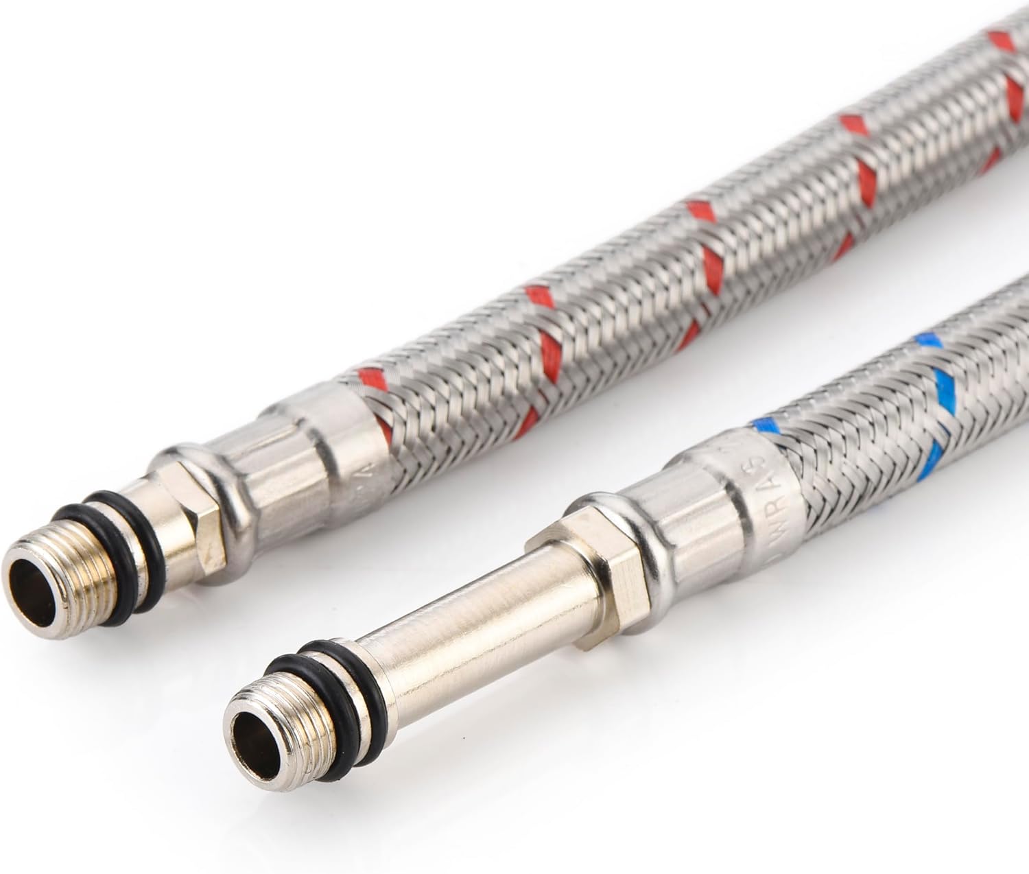 Detalle de Home Range 2X M10 x 1/2, 900mm Flexible Tap Connectors – Braided Stainless Steel, WRAS Approved